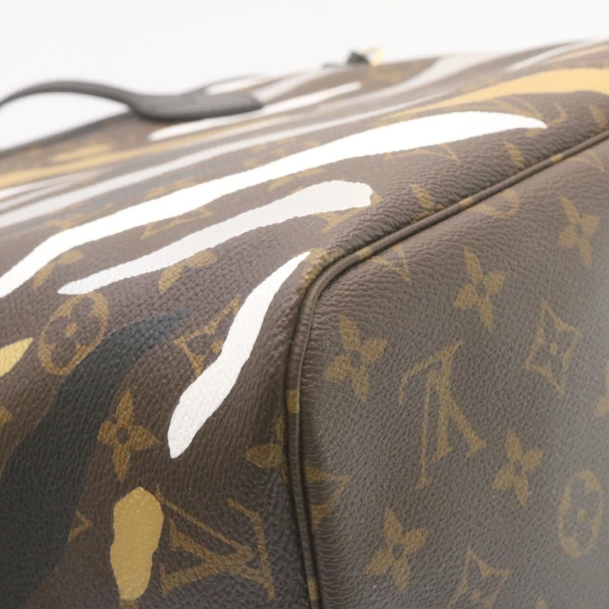 LOUIS VUITTON × LOL Monogram Camouflage Neverfull MM Tote Bag M45201 Auth 29024S