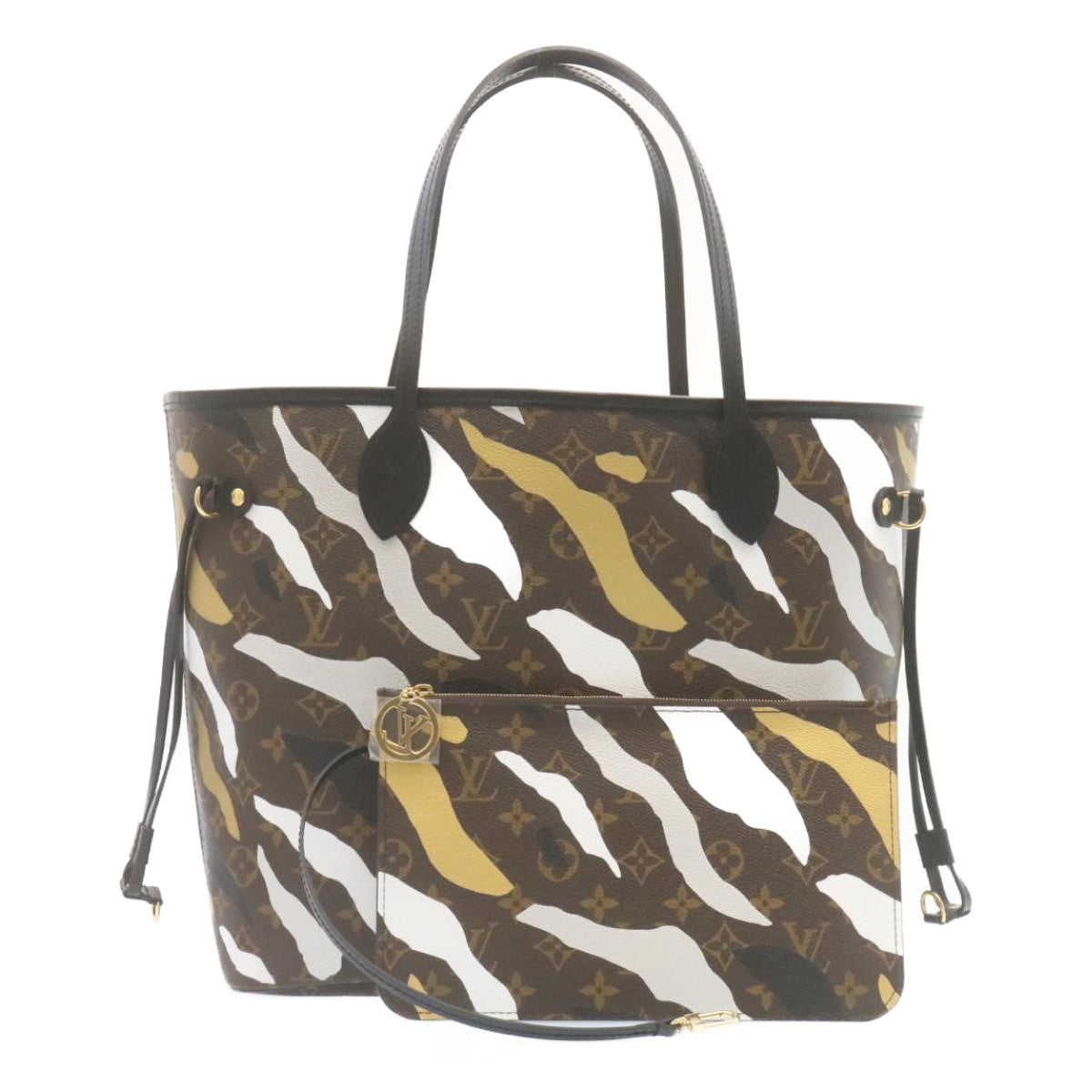 LOUIS VUITTON × LOL Monogram Camouflage Neverfull MM Tote Bag M45201 Auth 29024S