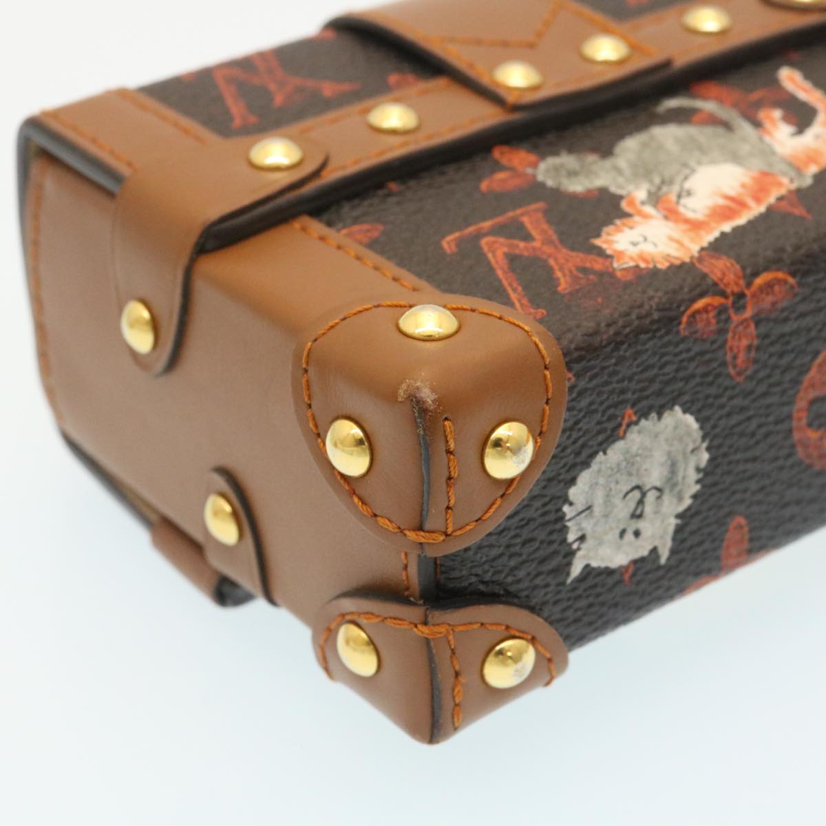LOUIS VUITTON Monogram Catgram Essential Trunk Pouch M63892 LV Auth 29169SM