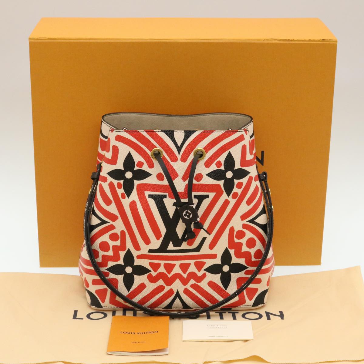 LOUIS VUITTON Monogram Giant LV Clafoutis Neo Noe Shoulder Bag Red Auth 29182S