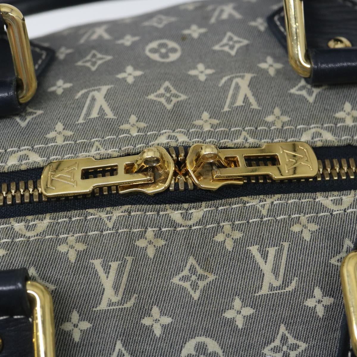 LOUIS VUITTON Monogram Idylle Speedy Voyage Boston Bag Navy M56706 LV Auth 29508