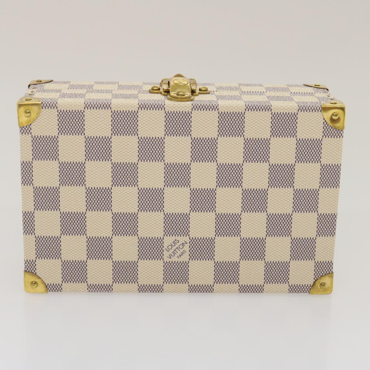 LOUIS VUITTON Damier Azur Coffret Polyvalent Jewelry Box SPO N33618 Auth 29521SV