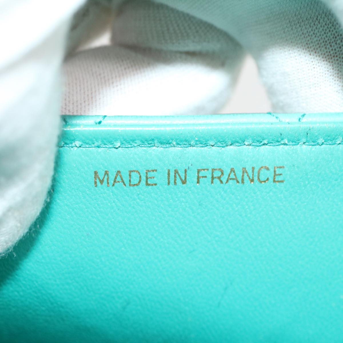 CHANEL Mini Matelasse 17 Flap Chain Bag Lamb Skin Light Blue CC Auth 29527A