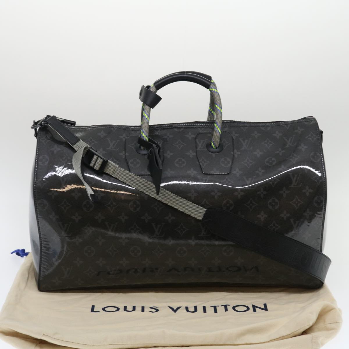 LOUIS VUITTON Eclipse Glaze Keepall Bandouliere 50 Boston Bag M43901 Auth 29548S