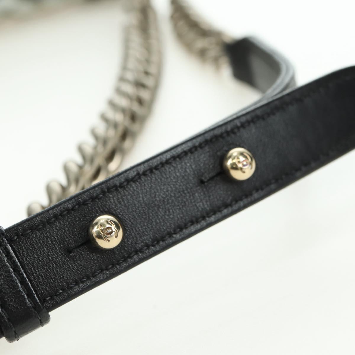 CHANEL Chain Boy Chanel Shoulder Bag Tile Black Multicolor CC Auth 29551A
