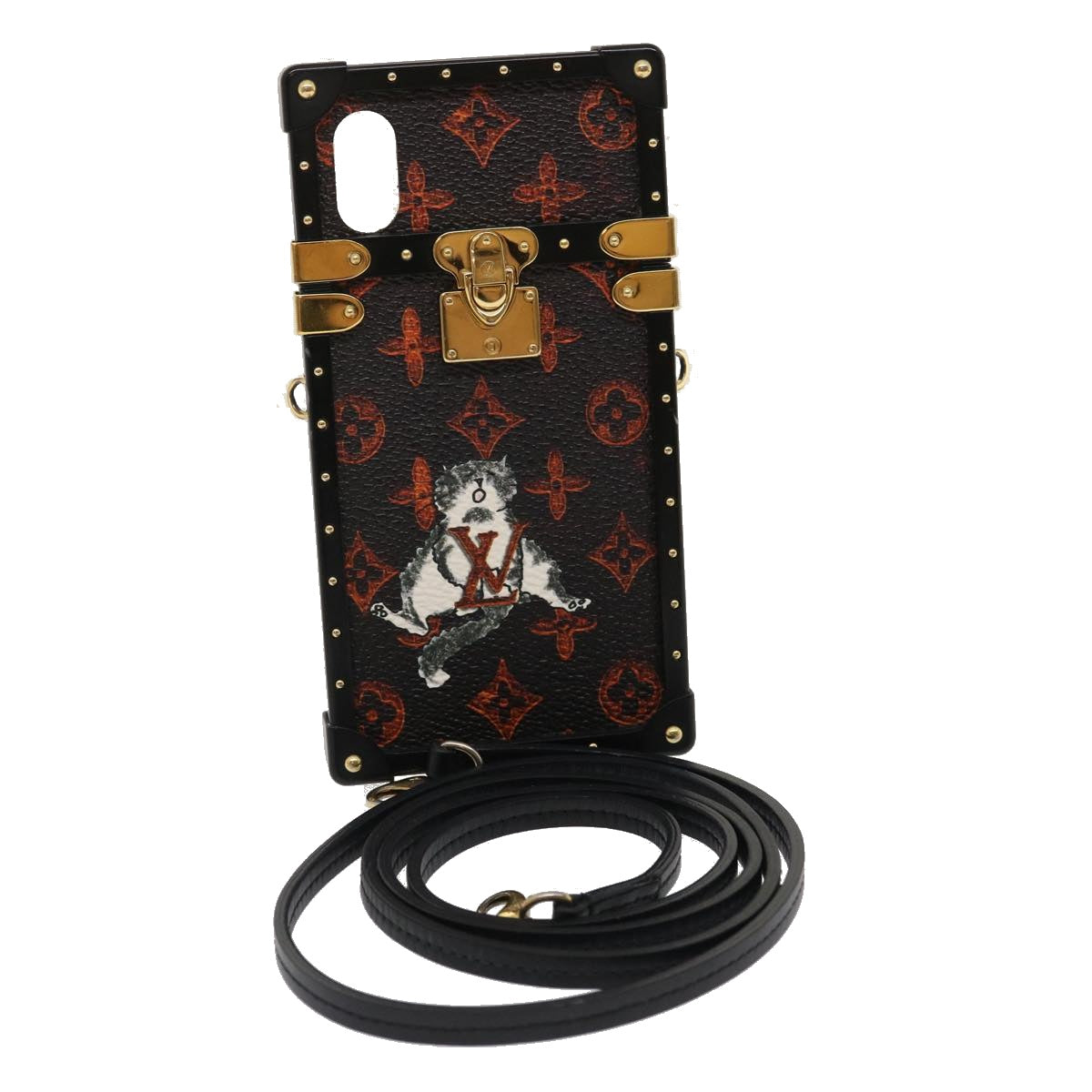 LOUIS VUITTON Transformed Monogram Cat Eye Trunk iPhone Case M63891 Auth 29562M