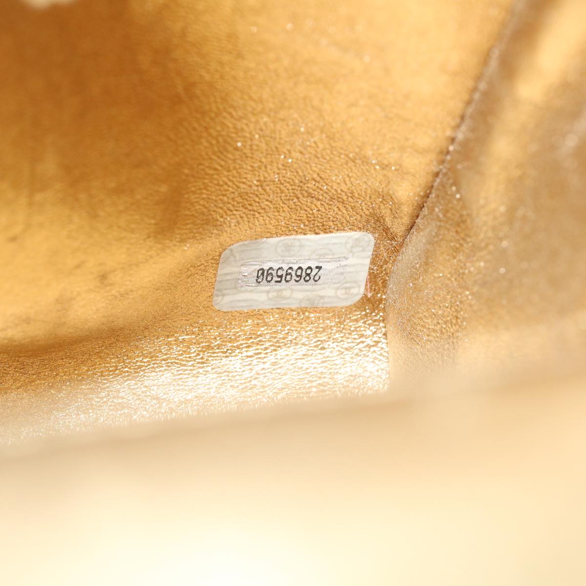 CHANEL Matelasse Shoulder Bag Lamb Skin Gold CC Auth 29567SAV