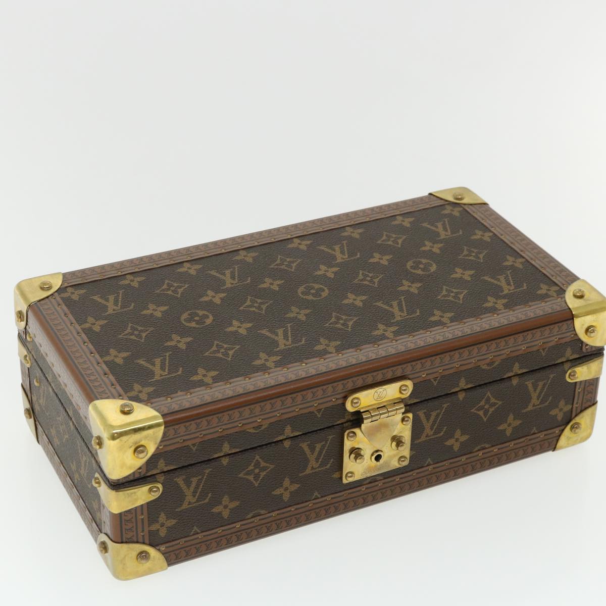 LOUIS VUITTON Monogram Coffret 8 Montor Trunk Watch case M20016 LV Auth 29887S