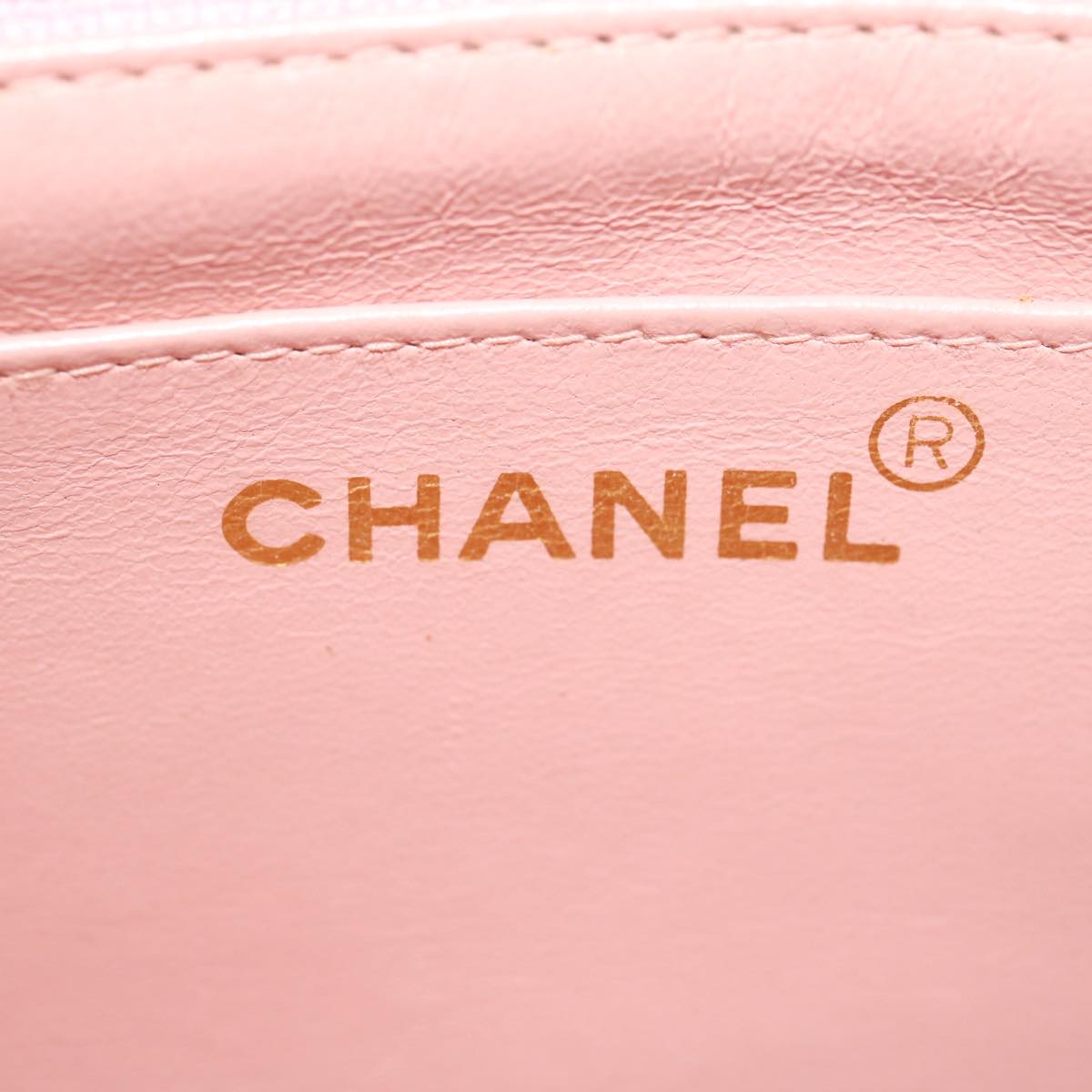 CHANEL Matelasse Turn Lock Chain Diana Shoulder Bag Canvas Pink CC Auth 29889AV