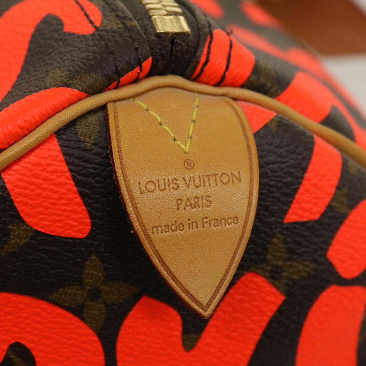 LOUIS VUITTON Monogram Graffiti Keepall 50 Boston Bag Orange M93699 Auth 29908SV