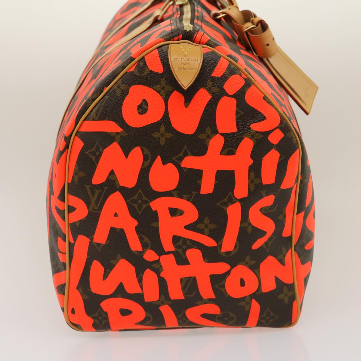 LOUIS VUITTON Monogram Graffiti Keepall 50 Boston Bag Orange M93699 Auth 29908SV