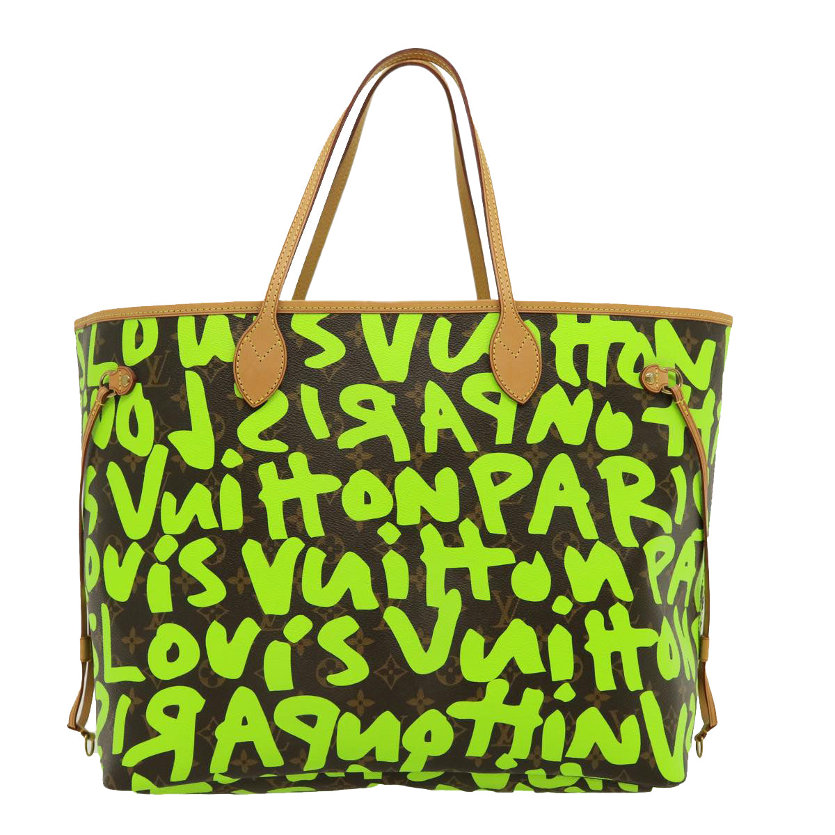 LOUIS VUITTON Monogram Graffiti Neverfull GM Tote Bag Vert M93703 LV Auth 29943SM