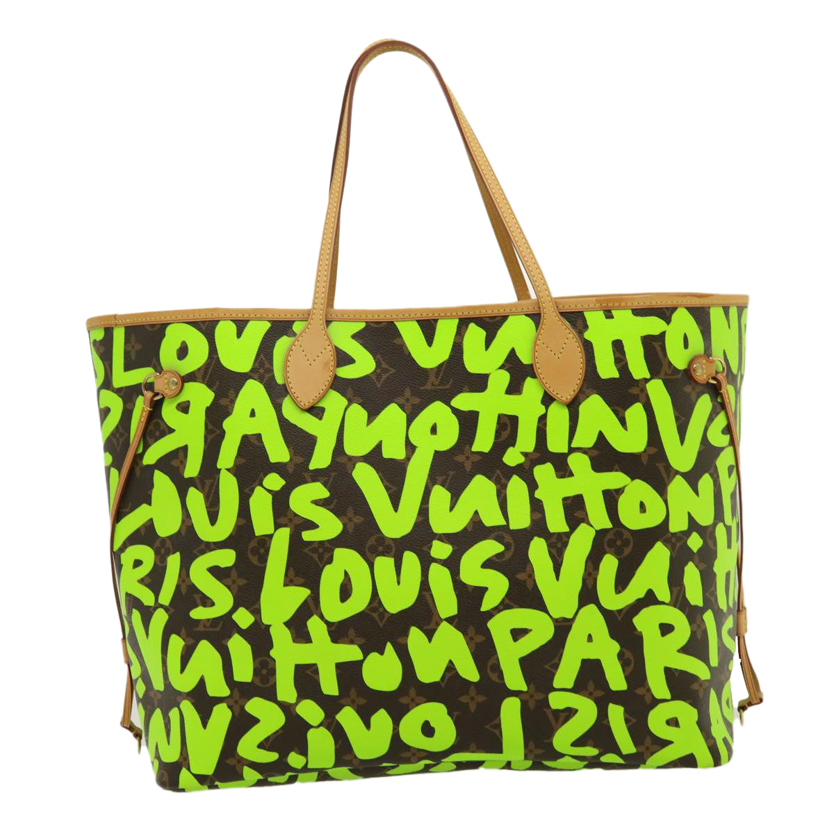 LOUIS VUITTON Monogram Graffiti Neverfull GM Tote Bag Vert M93703 LV Auth 29943SM