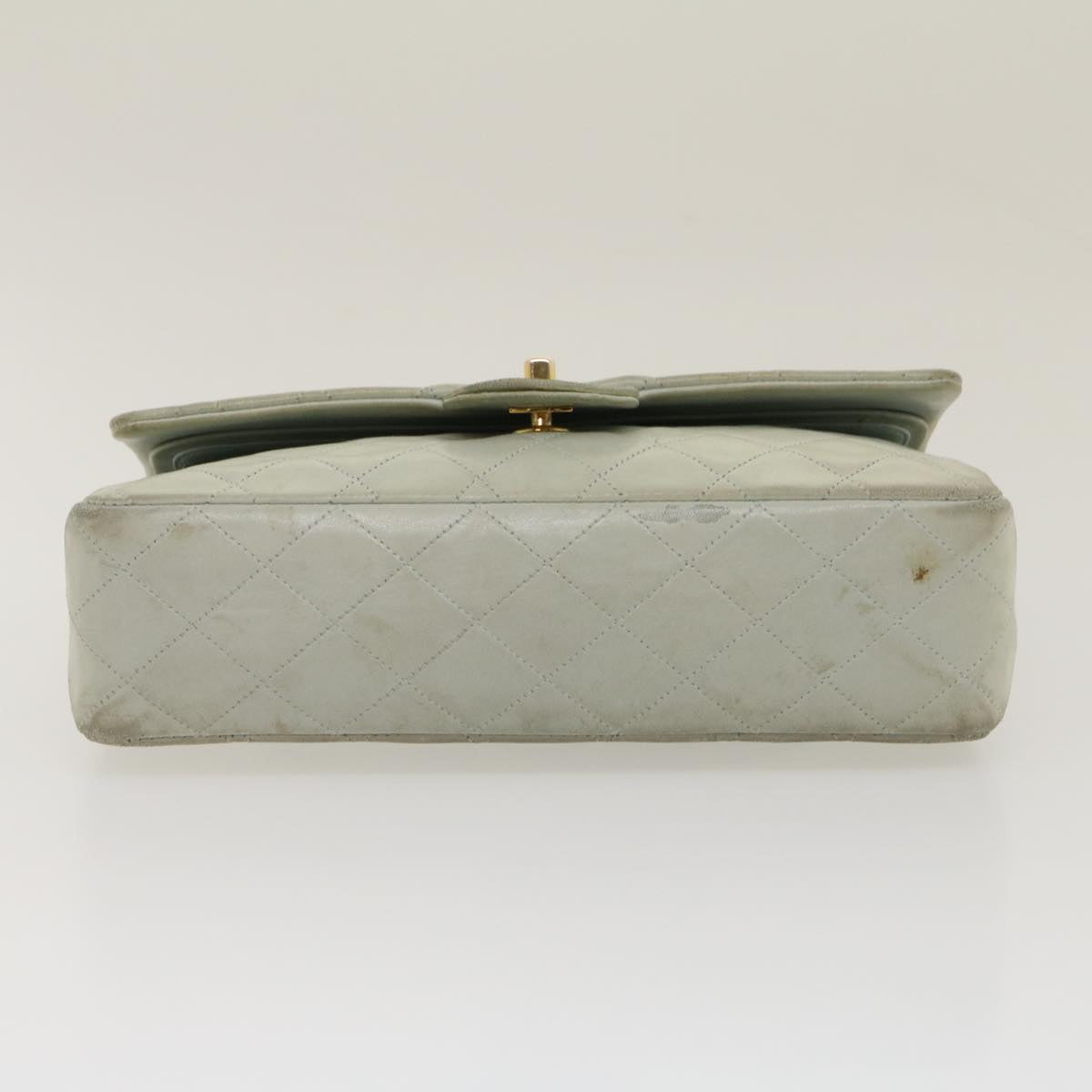 CHANEL Classic Matelasse 25 Double Chain Flap Shoulder Bag Lamb Skin Auth 29961V