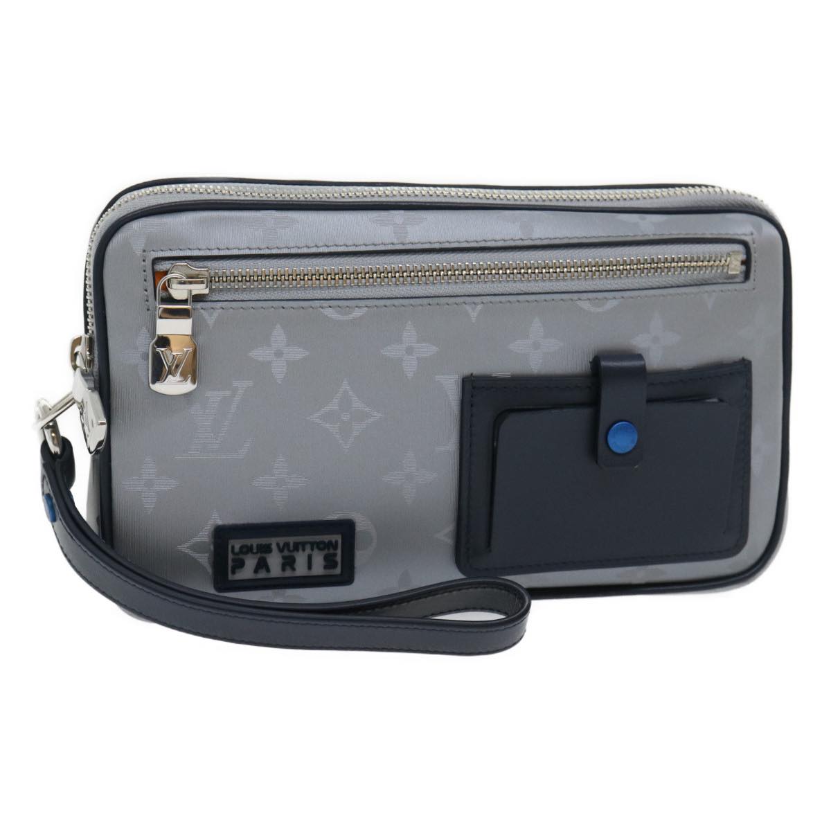 LOUIS VUITTON Monogram satellite alpha Clutch Bag Silver M44171 LV Auth 29977SAV