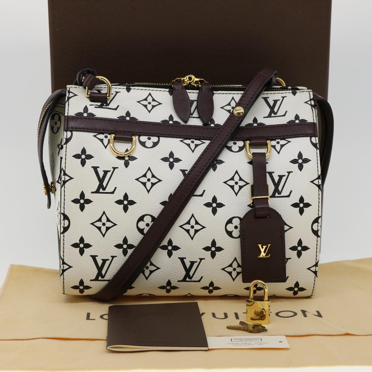 LOUIS VUITTON Monogram Speedy Amazon PM Shoulder Bag White M42210 Auth 30478SM