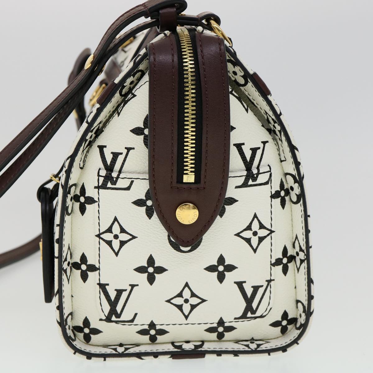 LOUIS VUITTON Monogram Speedy Amazon PM Shoulder Bag White M42210 Auth 30478SM