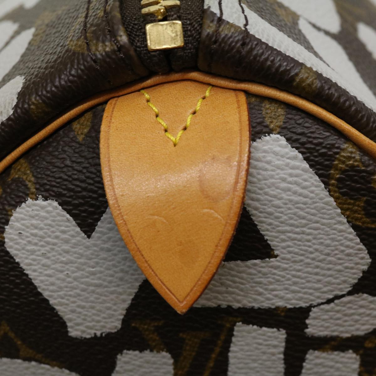 LOUIS VUITTON Monogram Graffiti Keepall 50 Boston Bag White M92197 Auth 30516S