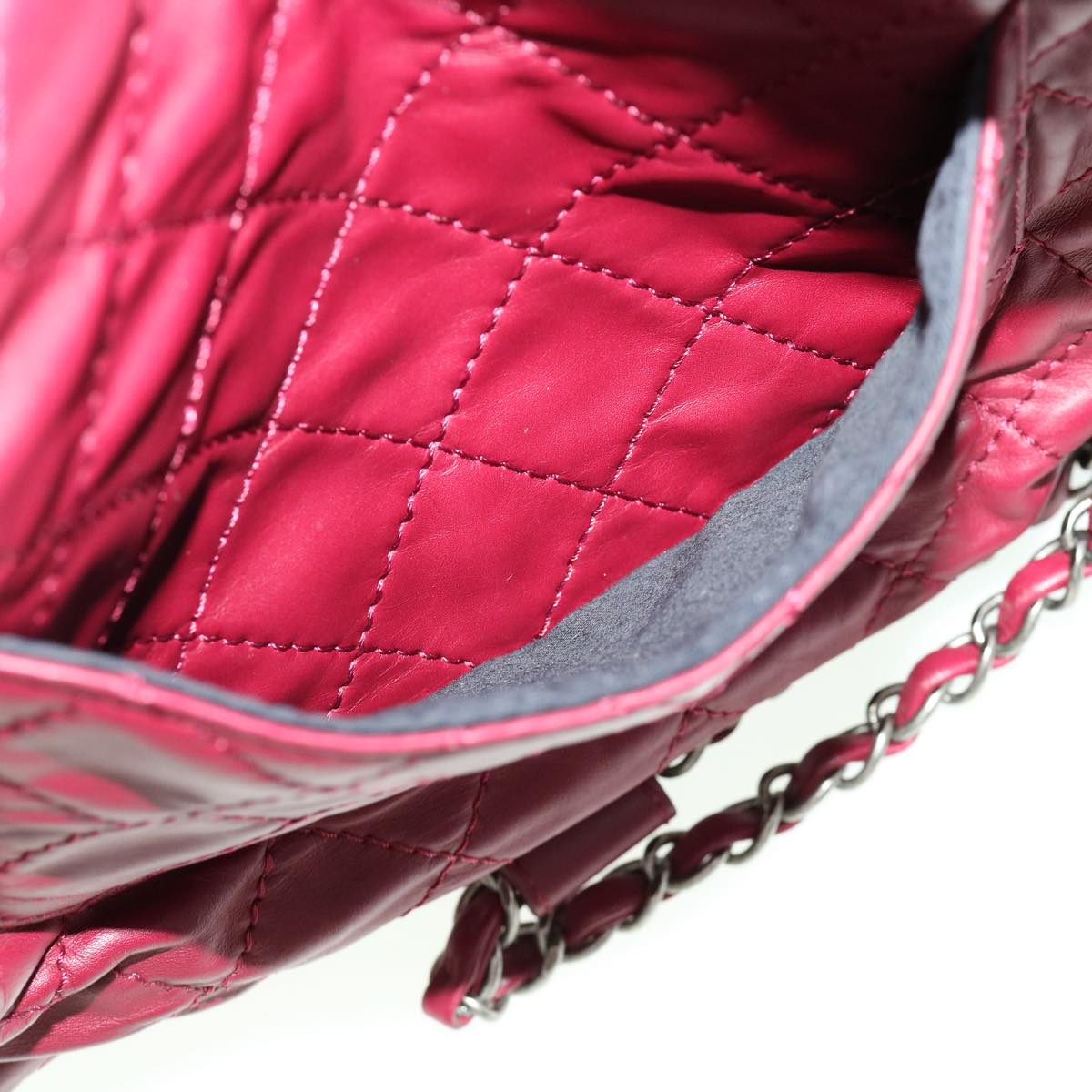 CHANEL Matelasse Chain Backpack Lamb Skin Bordeaux CC Auth 30736SAV