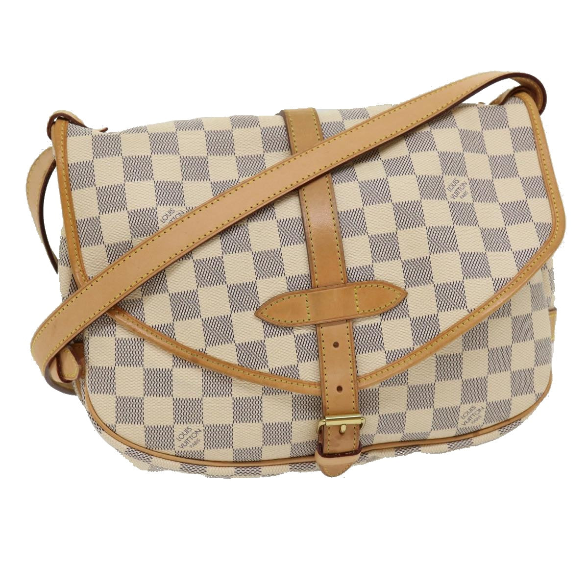 LOUIS VUITTON Damier Azur Canvas Saumur 30 Shoulder Bag N48202 LV Auth 31179SAV