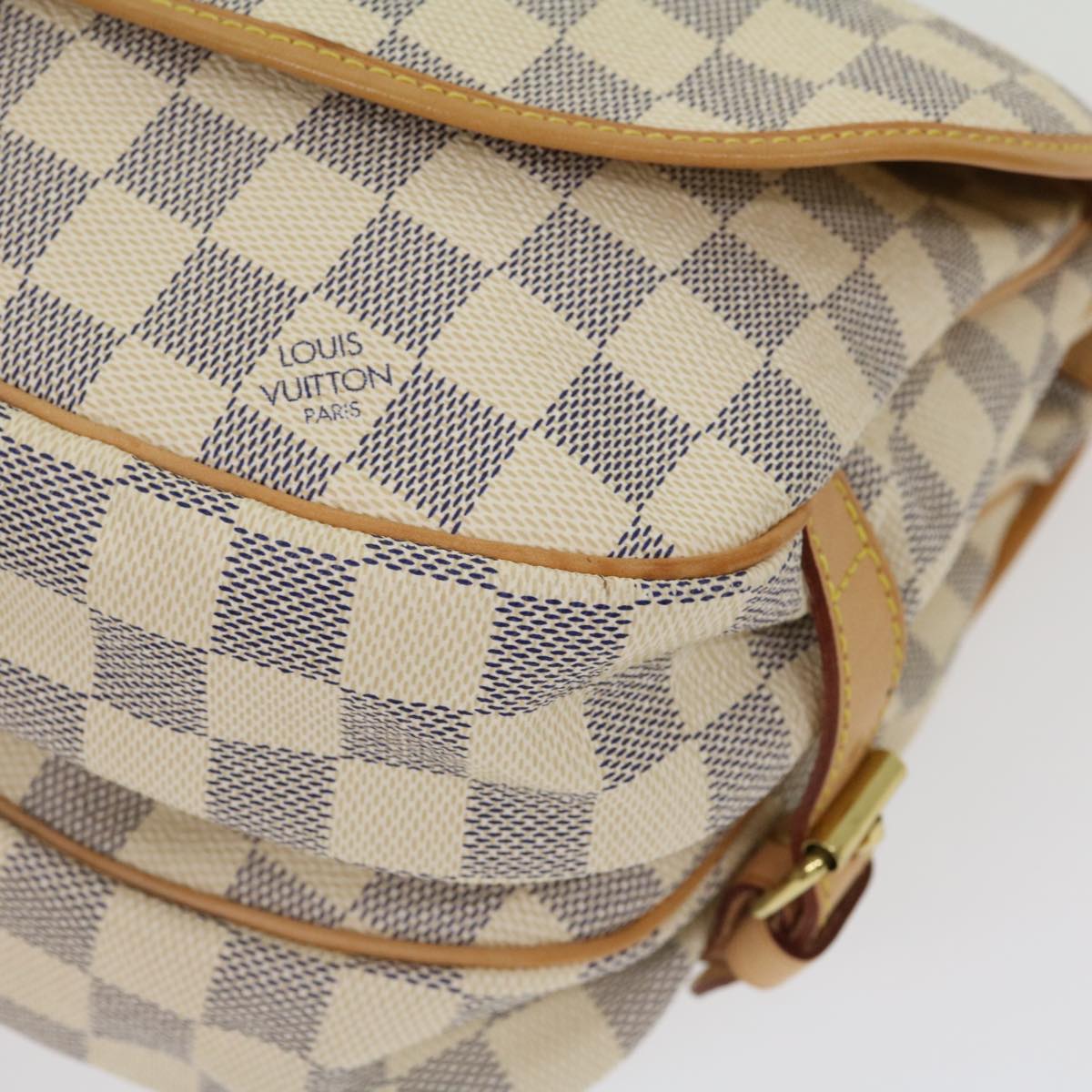 LOUIS VUITTON Damier Azur Canvas Saumur 30 Shoulder Bag N48202 LV Auth 31179SAV