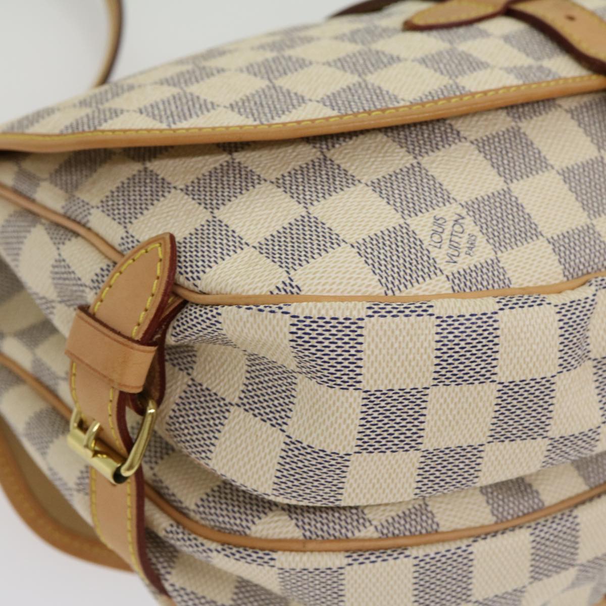 LOUIS VUITTON Damier Azur Canvas Saumur 30 Shoulder Bag N48202 LV Auth 31179SAV