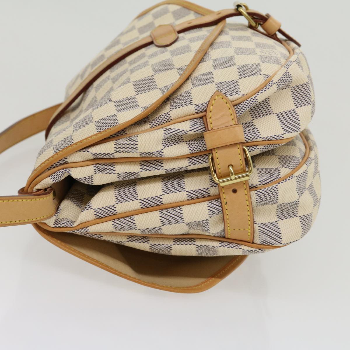 LOUIS VUITTON Damier Azur Canvas Saumur 30 Shoulder Bag N48202 LV Auth 31179SAV