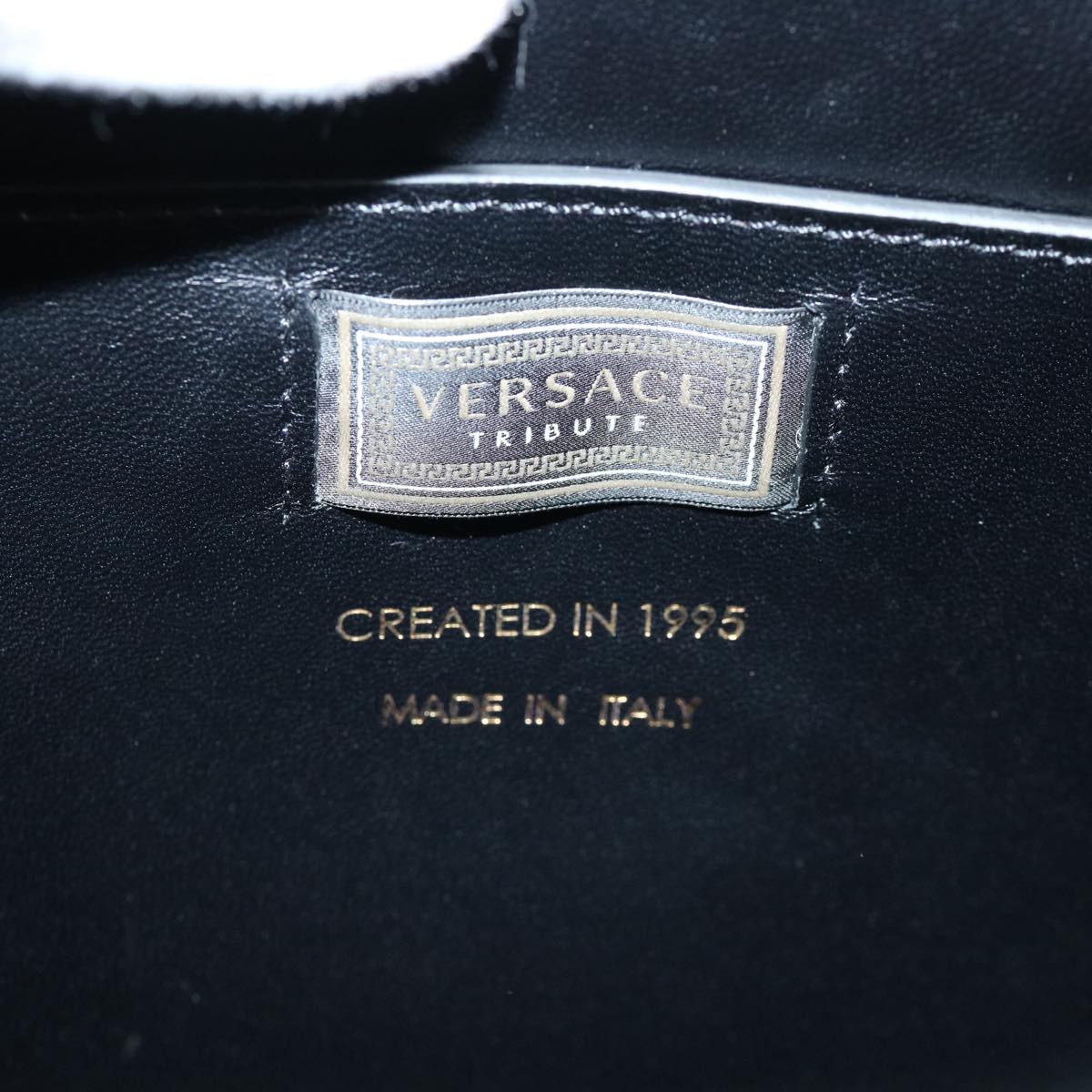 VERSACE Hand Bag Leather 2way Black DBFG311 Auth 31495V