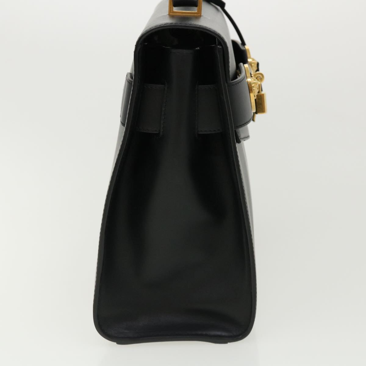 VERSACE Hand Bag Leather 2way Black DBFG311 Auth 31495V