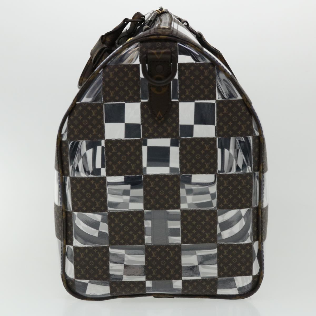 LOUIS VUITTON Monogram chess Keepall Bandouliere 50 Boston M20864 LV Auth 31818S