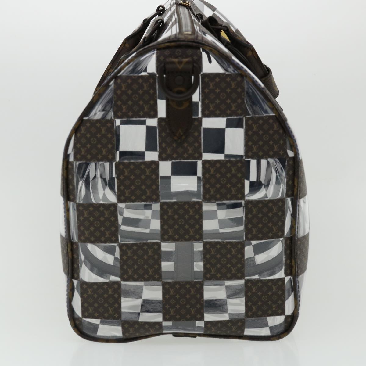 LOUIS VUITTON Monogram chess Keepall Bandouliere 50 Boston M20864 LV Auth 31818S