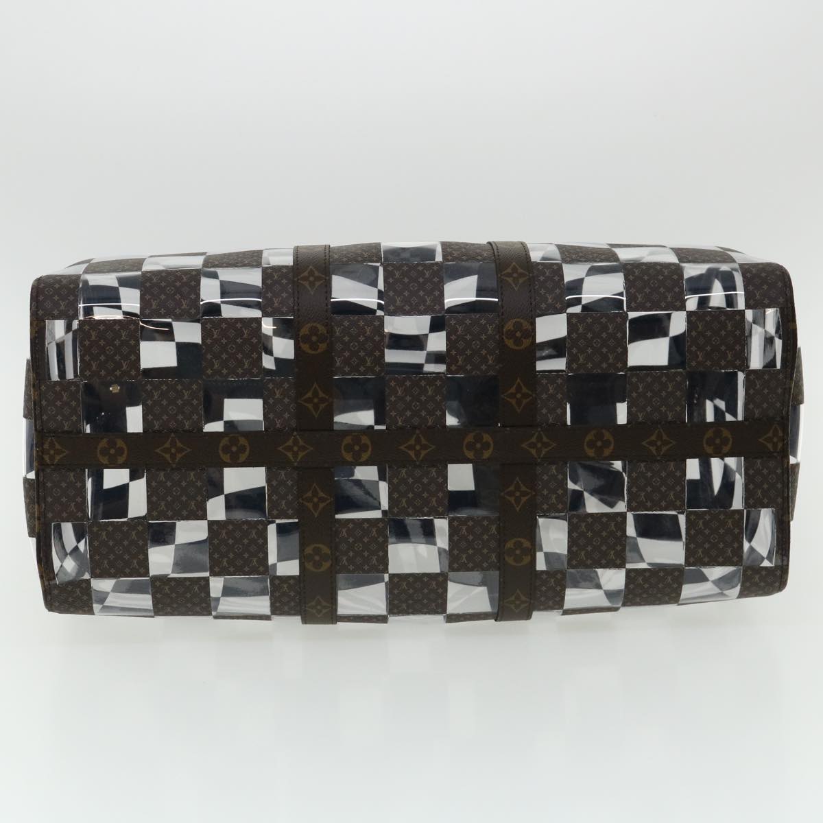 LOUIS VUITTON Monogram chess Keepall Bandouliere 50 Boston M20864 LV Auth 31818S