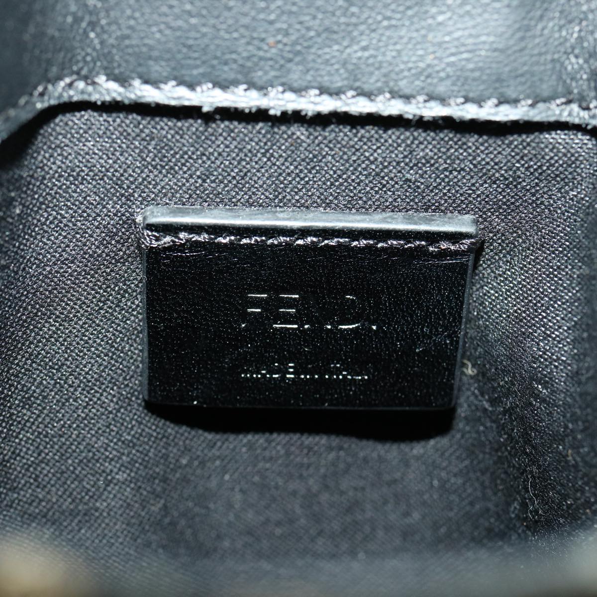 FENDI Zucca Canvas Shoulder Bag Brown Black Auth 31851SAV