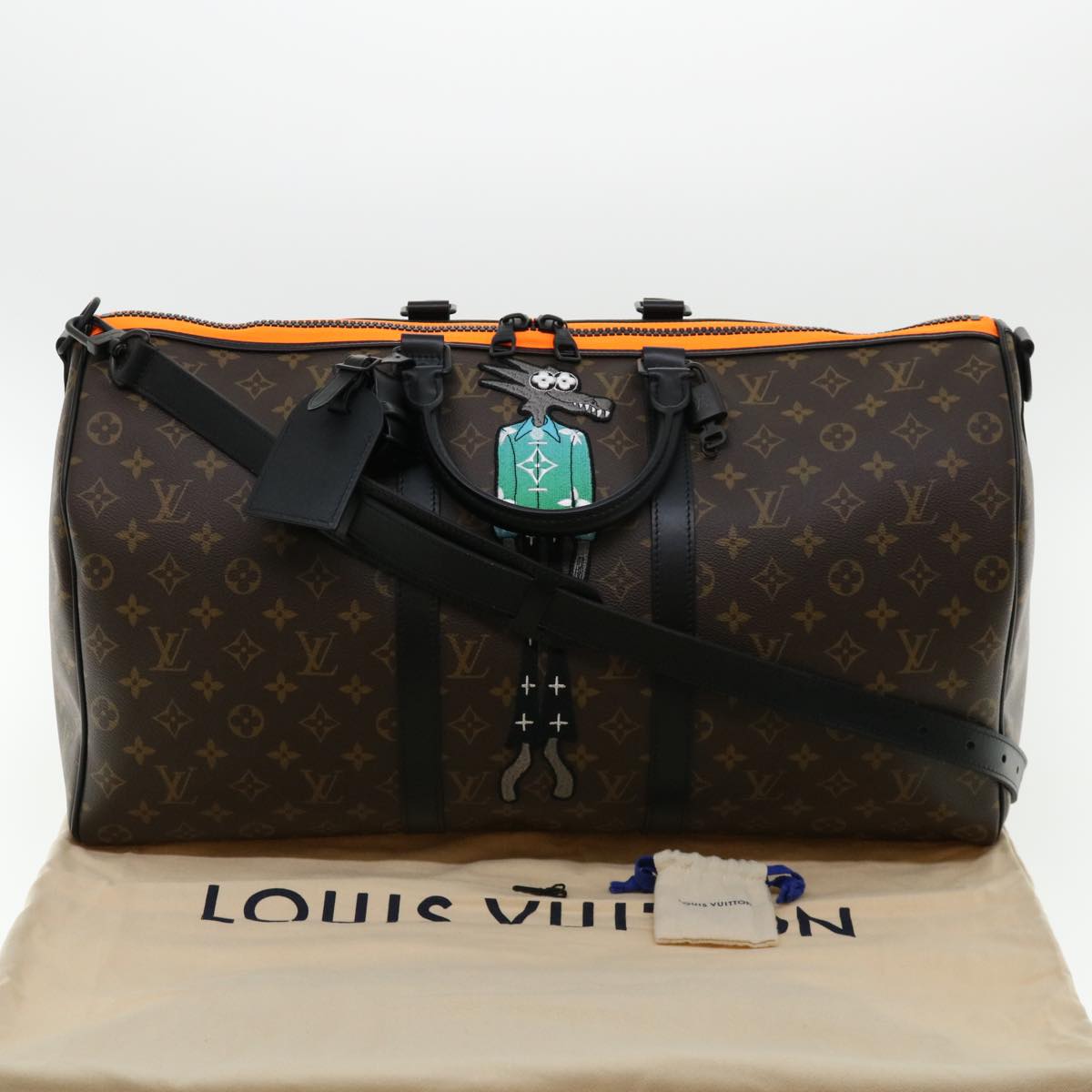 LOUIS VUITTON Cartoon Virgil Keepall Bandouliere50 Boston Bag M45616 Auth 31893SM