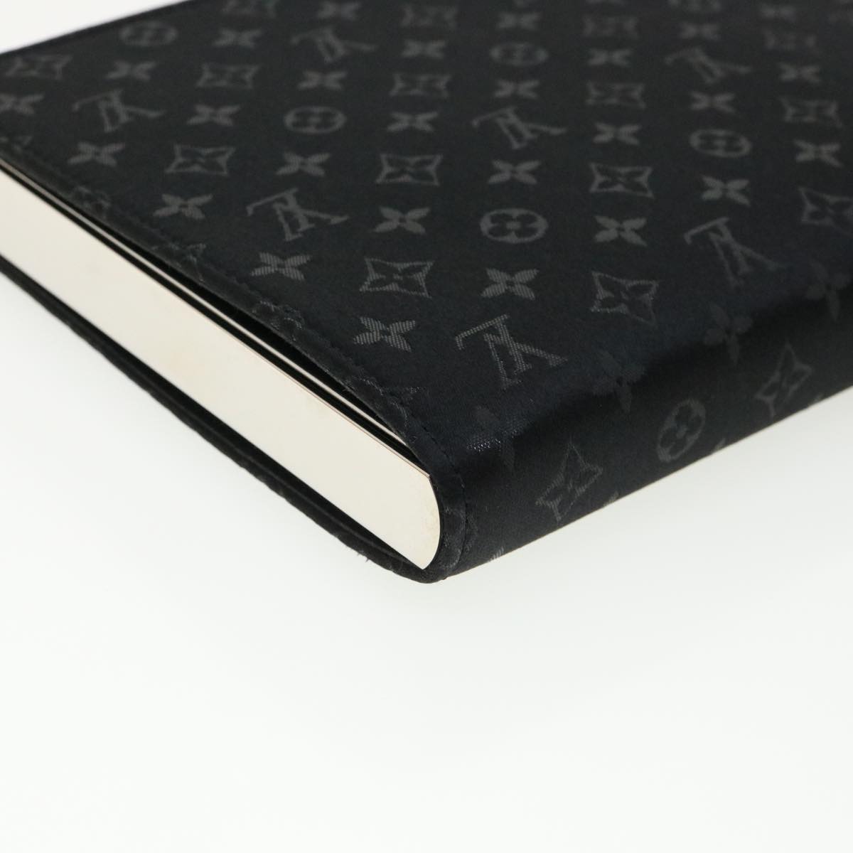 LOUIS VUITTON Monogram Satin Ange MM Hand Bag Black M92101 LV Auth 31990AV