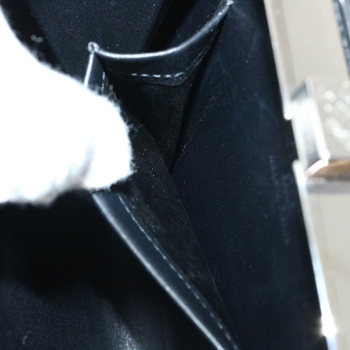 LOUIS VUITTON Monogram Satin Ange MM Hand Bag Black M92101 LV Auth 31990AV