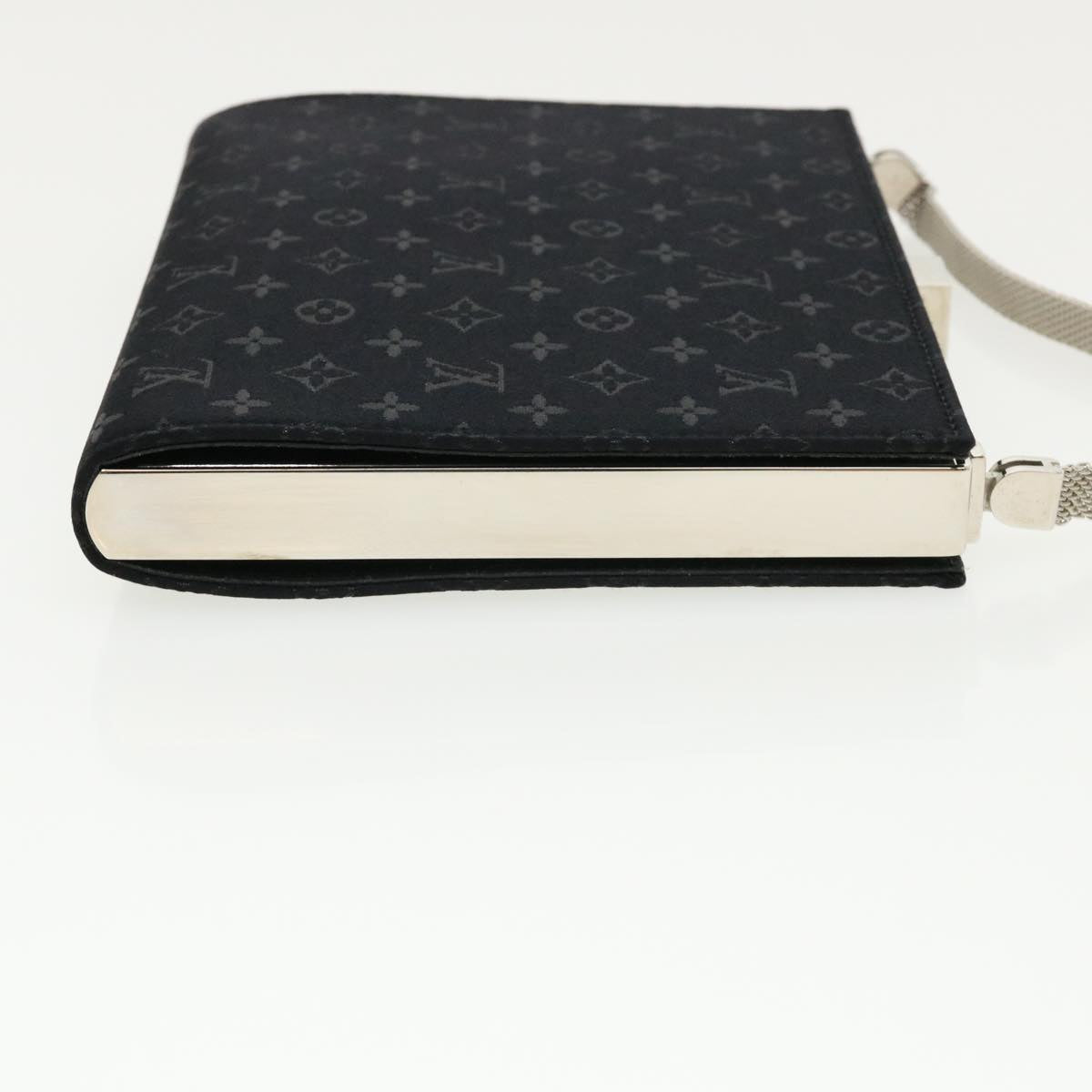 LOUIS VUITTON Monogram Satin Ange MM Hand Bag Black M92101 LV Auth 31990AV