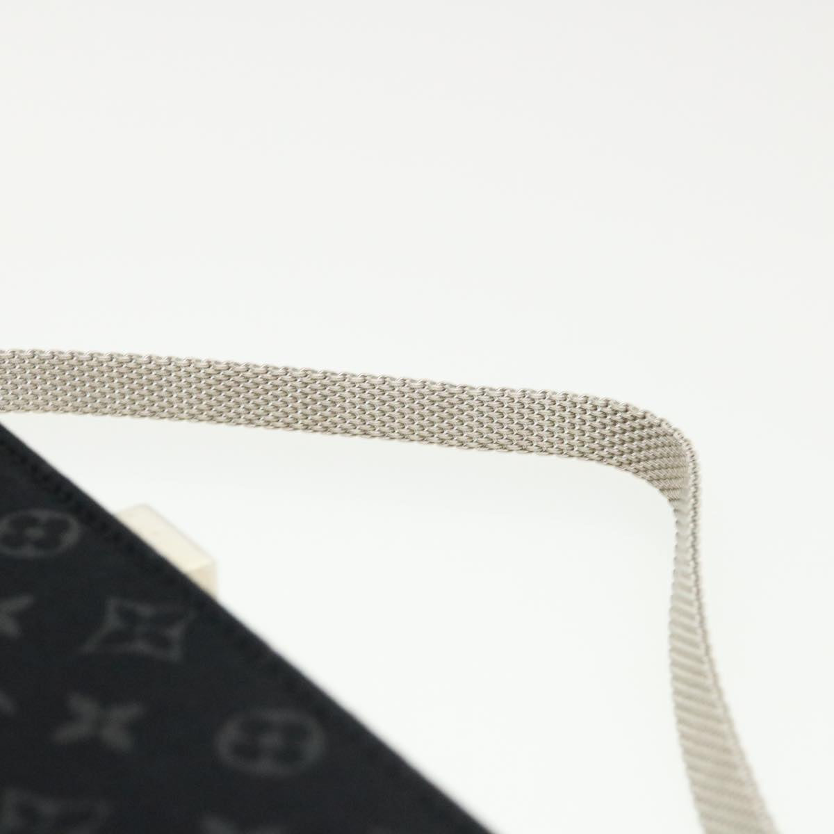 LOUIS VUITTON Monogram Satin Ange MM Hand Bag Black M92101 LV Auth 31990AV