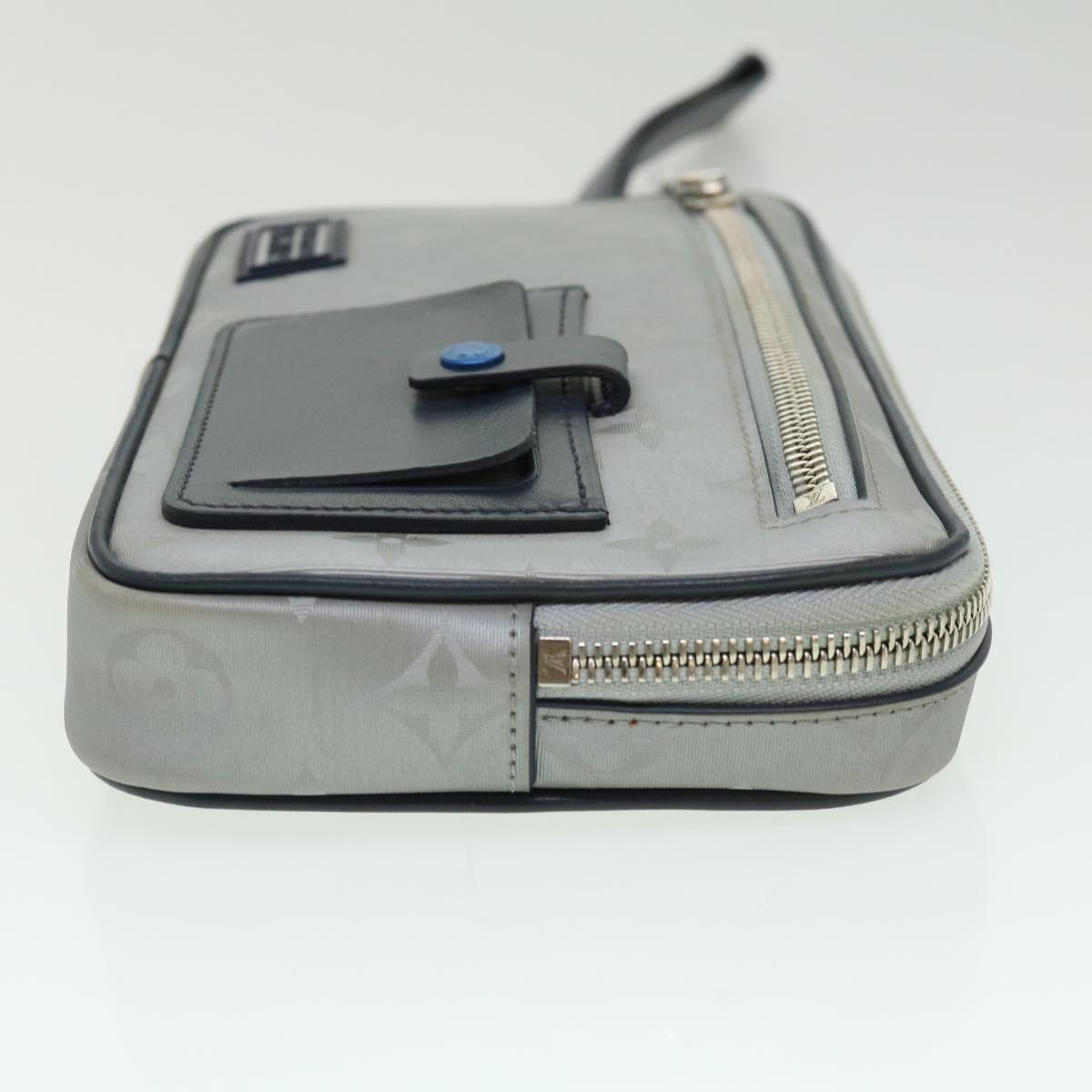 LOUIS VUITTON Monogram satellite alpha Clutch Bag Silver M44171 LV Auth 32344V