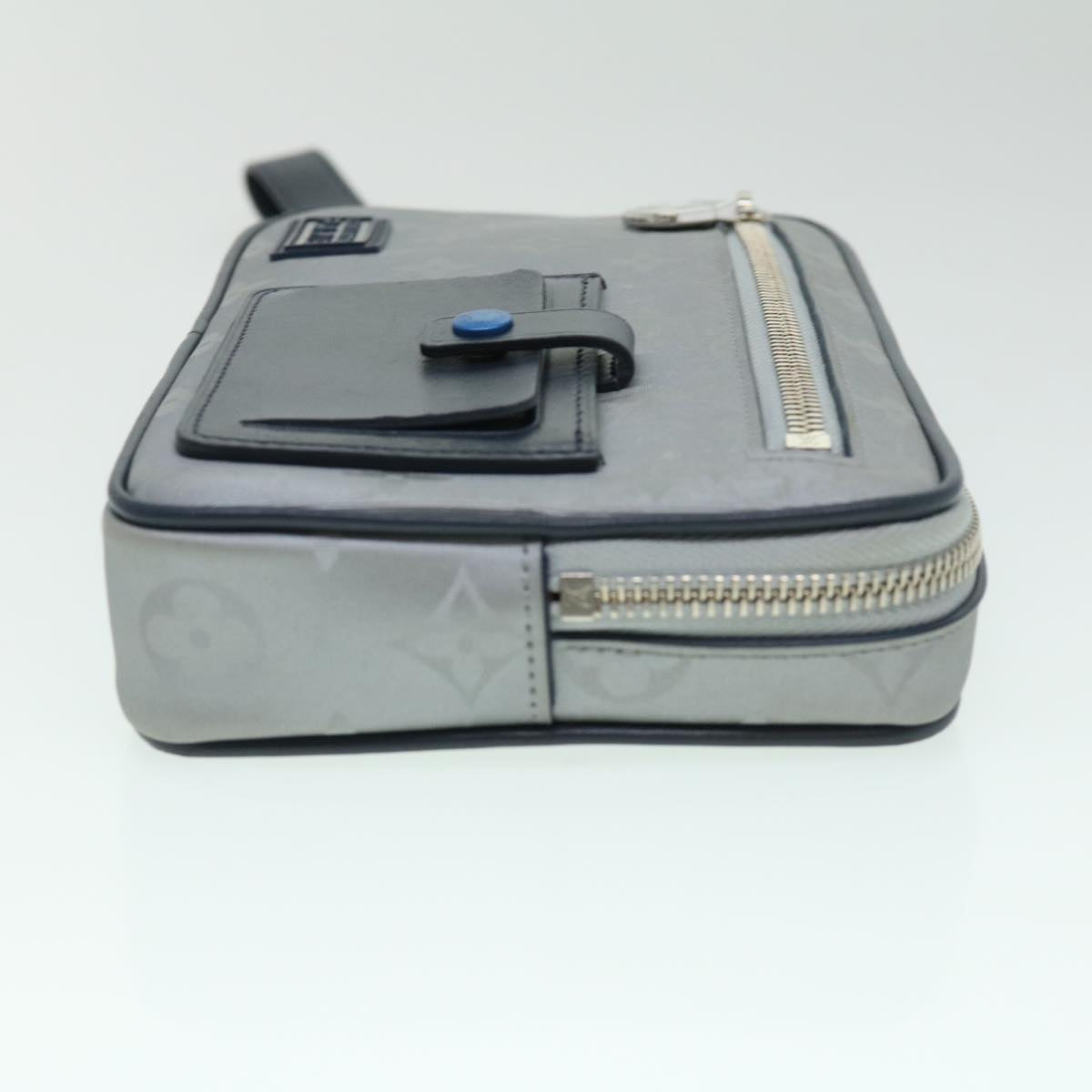 LOUIS VUITTON Monogram satellite Clutch Bag Silver M44171 LV Auth 32349SAV