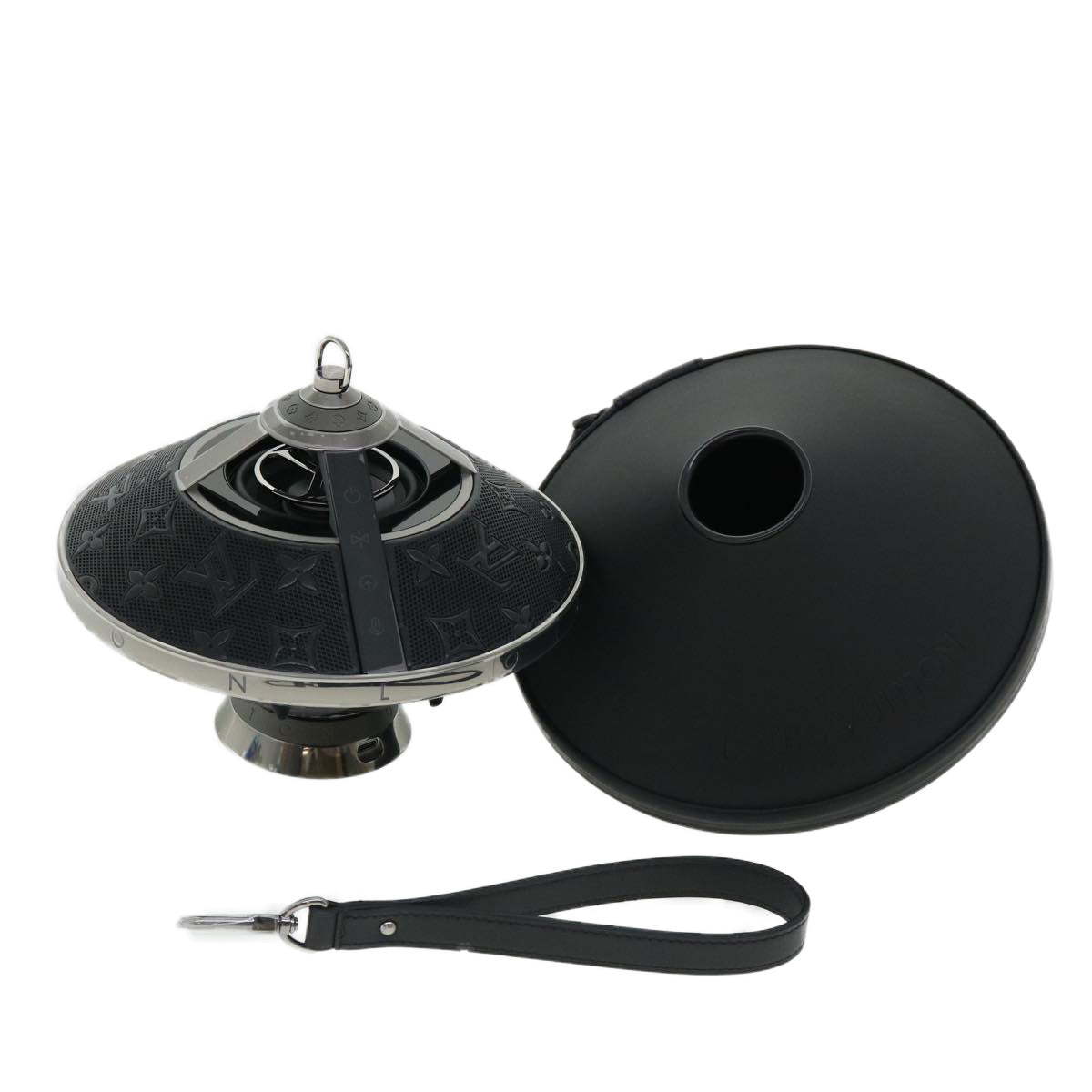 LOUIS VUITTON Monogram Horizon light-up speaker object Black QAC000 Auth 32374S