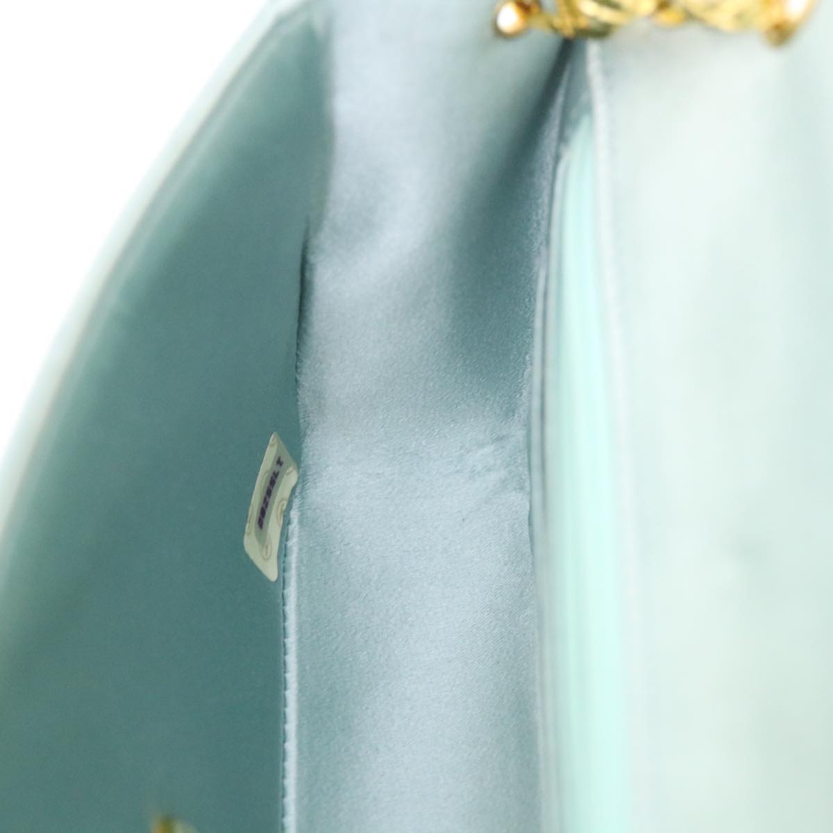 CHANEL Diana Matelasse Shoulder Bag Satin Light Blue CC Auth 33325V