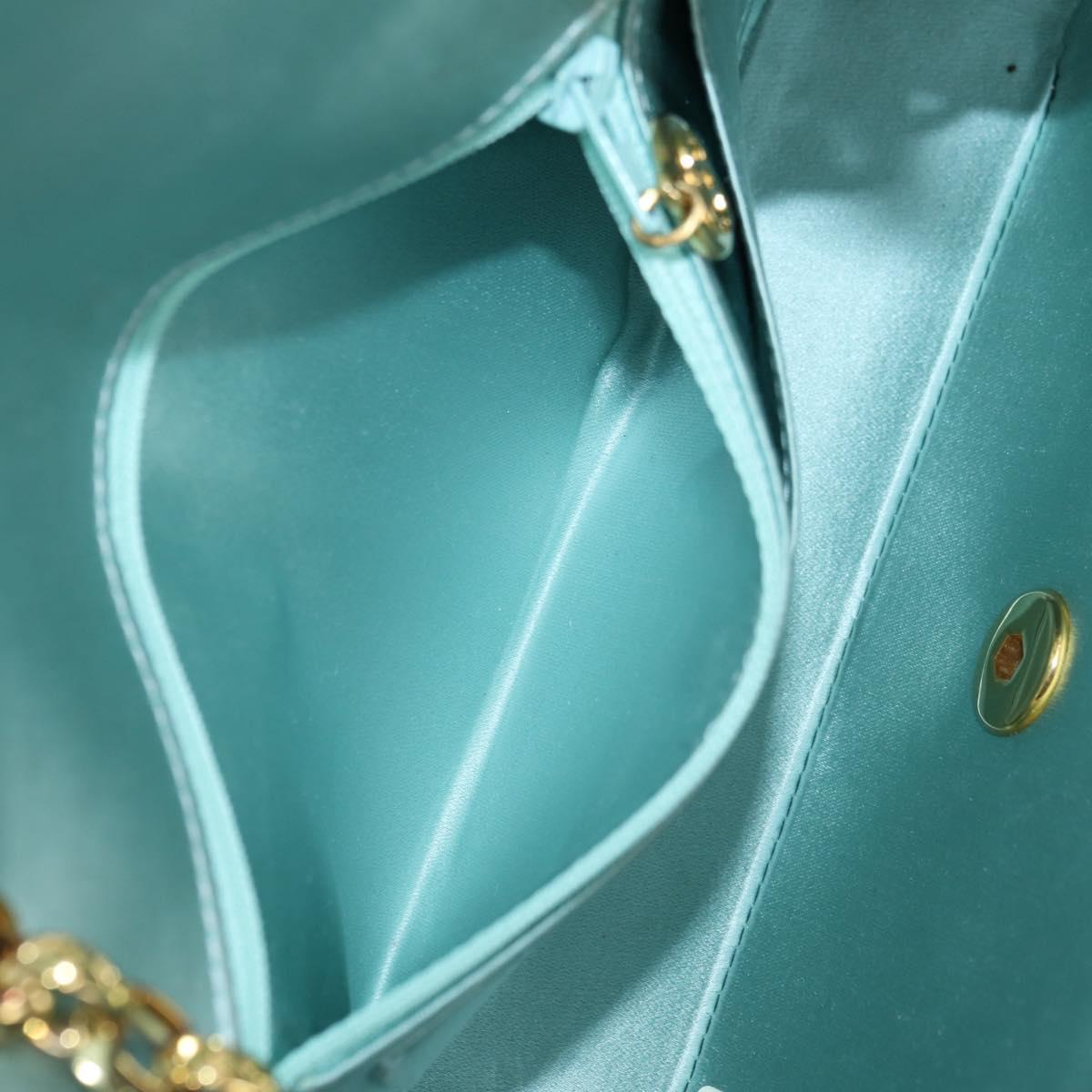 CHANEL Diana Matelasse Shoulder Bag Satin Light Blue CC Auth 33325A