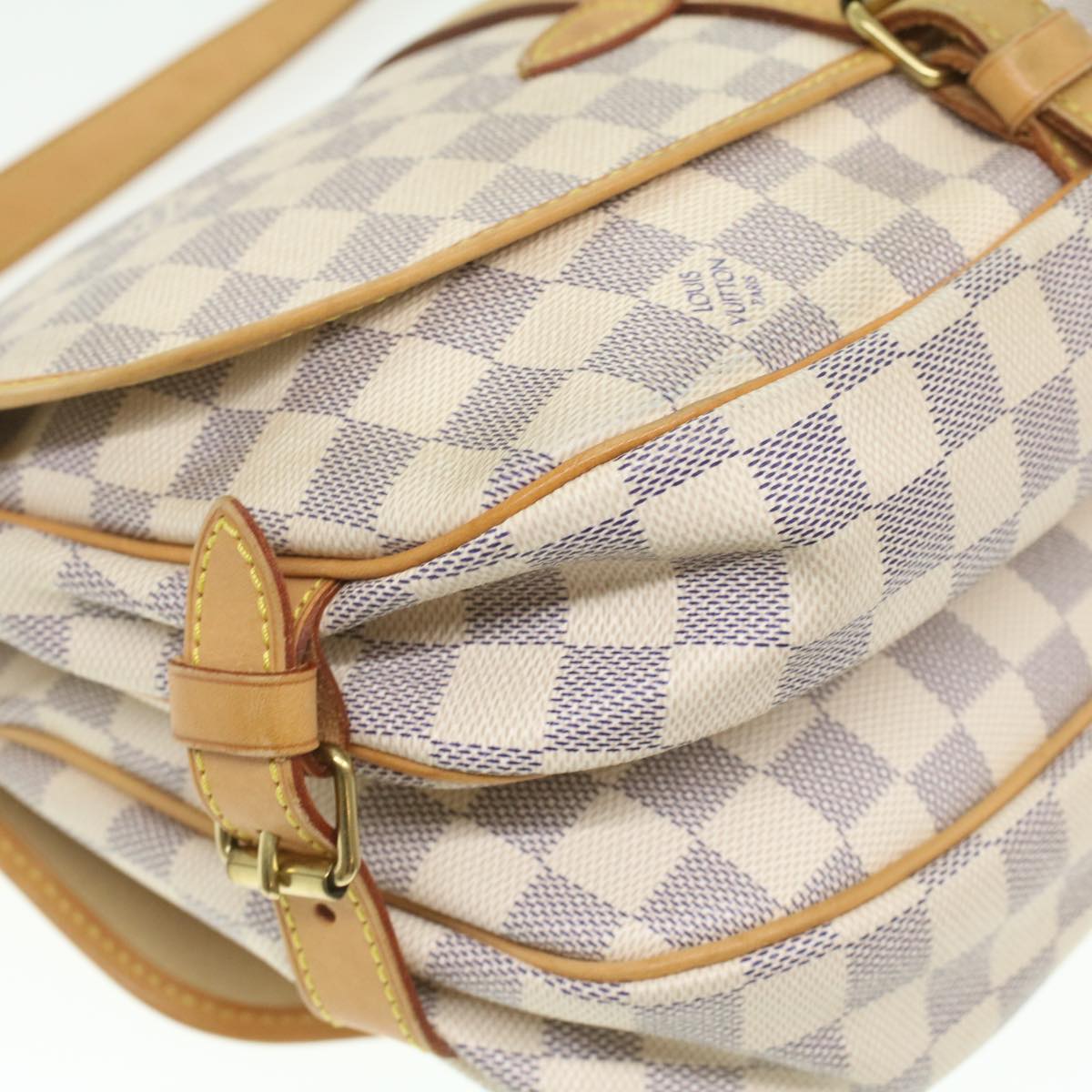 LOUIS VUITTON Damier Azur Saumur 30 Shoulder Bag N48202 LV Auth 37002SAV