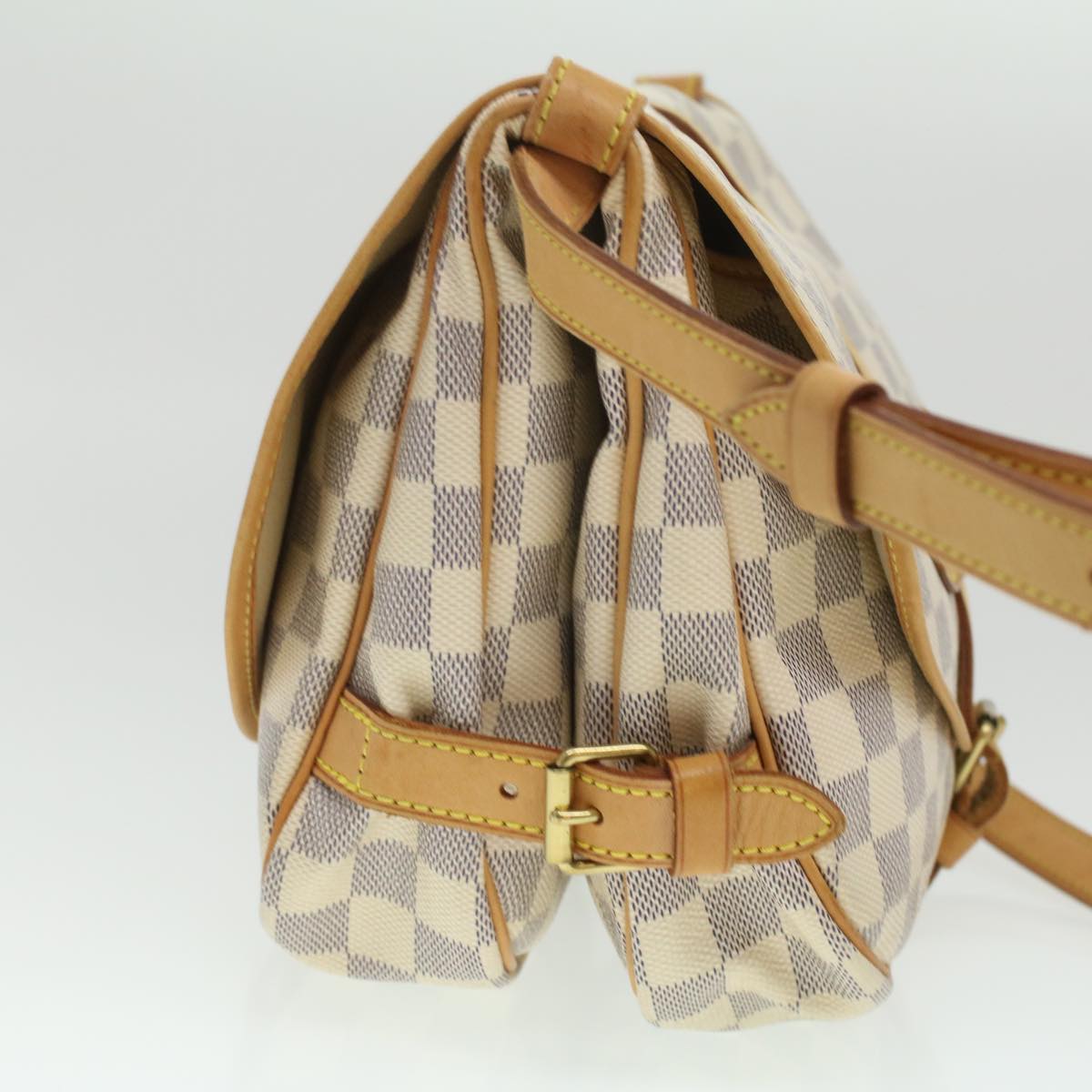 LOUIS VUITTON Damier Azur Saumur 30 Shoulder Bag N48202 LV Auth 37002SAV