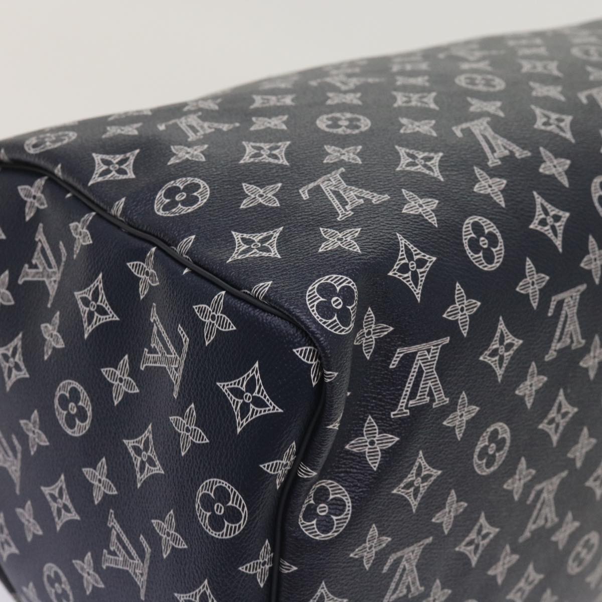 LOUIS VUITTON Monogram Ink Keepall Bandouliere 50 Bag Navy M43684 LV Auth 37879SM