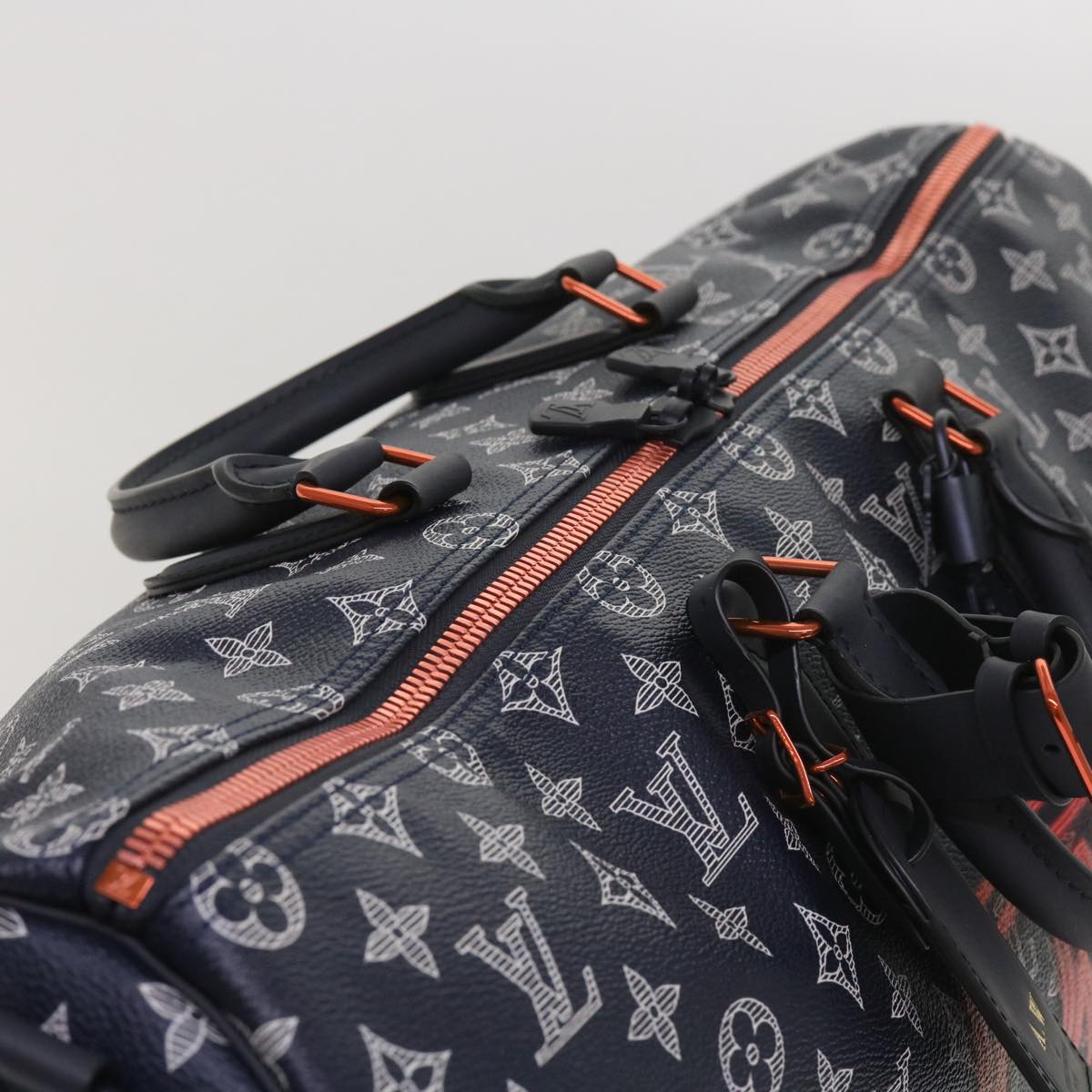 LOUIS VUITTON Monogram Ink Keepall Bandouliere 50 Bag Navy M43684 LV Auth 37879SM