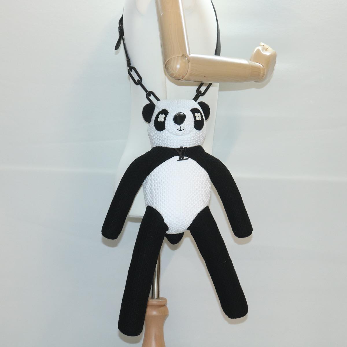 LOUIS VUITTON LV Friend Panda Bear Shoulder Bag cotton Black White M57414 37880SM