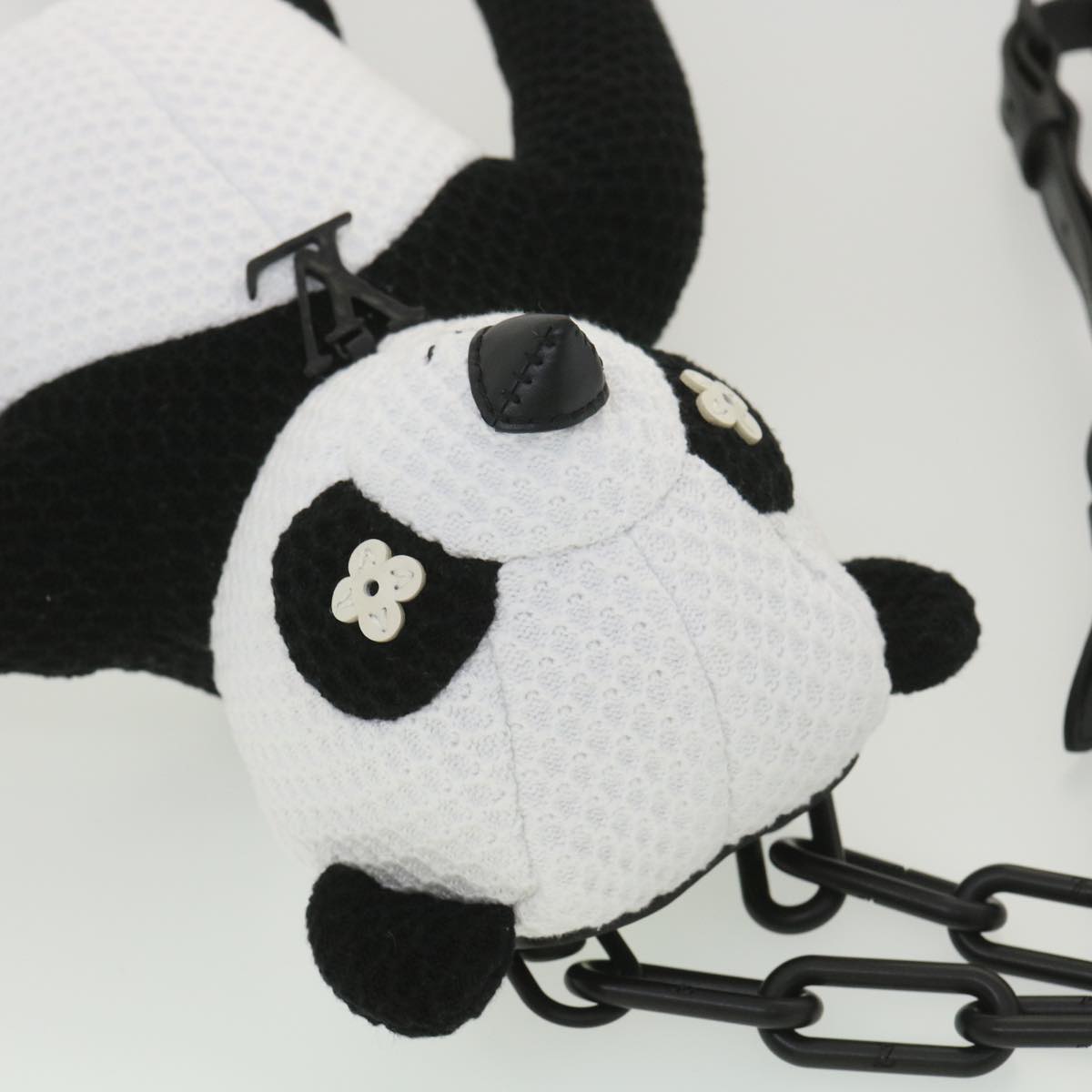 LOUIS VUITTON LV Friend Panda Bear Shoulder Bag cotton Black White M57414 37880SM