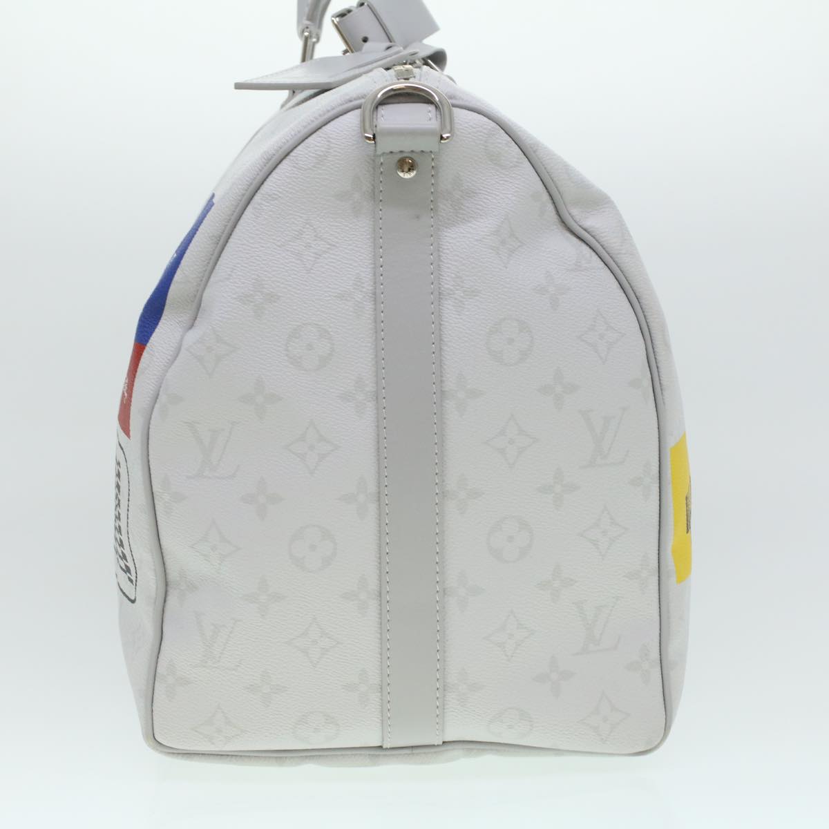 LOUIS VUITTON Monogram Keepall Bandouliere 50 Boston Bag White M44643 LV 37882S